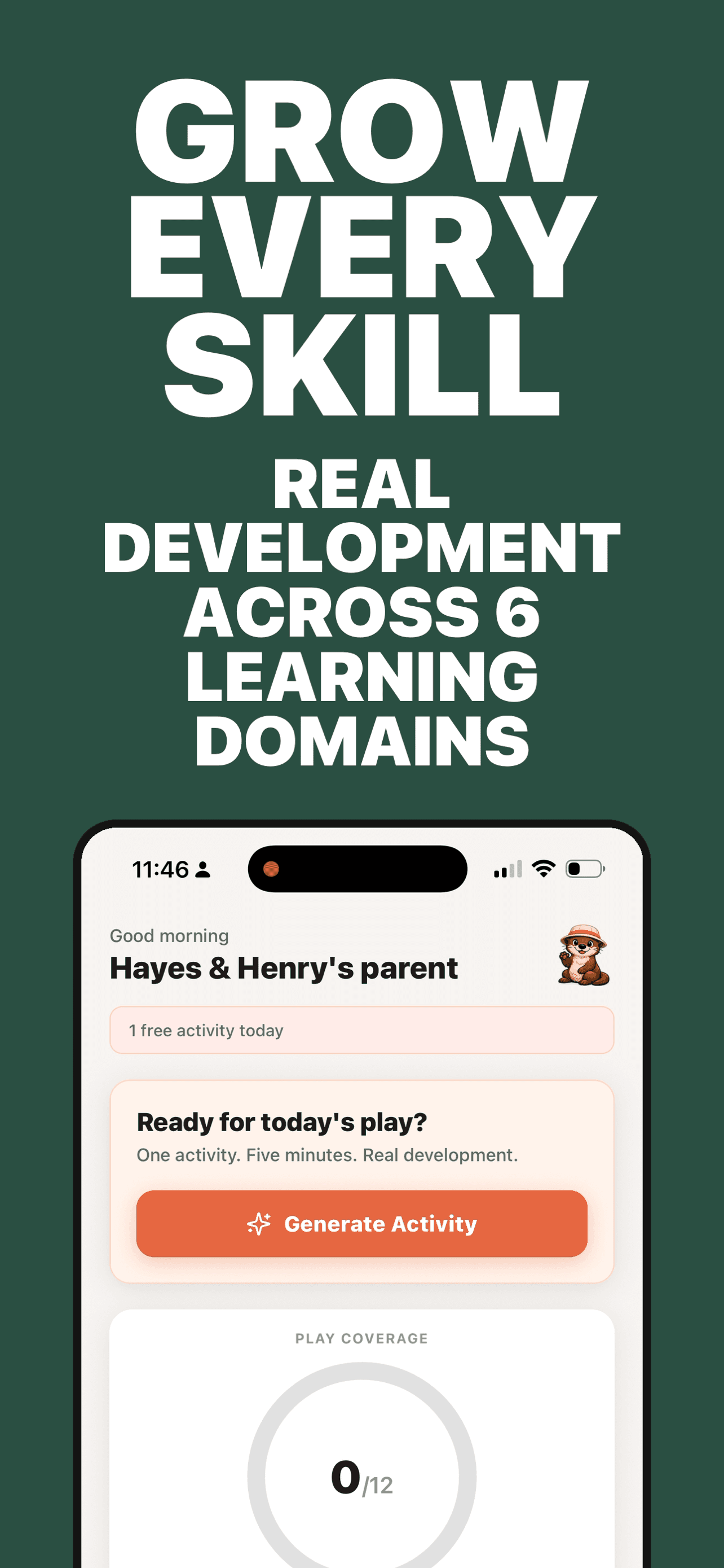 KidWin — real development across 6 learning domains